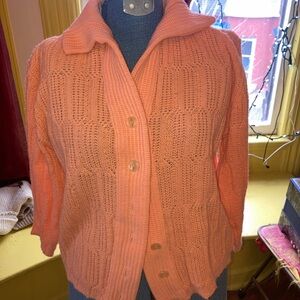 Peach Button-Up Women's Sweater
